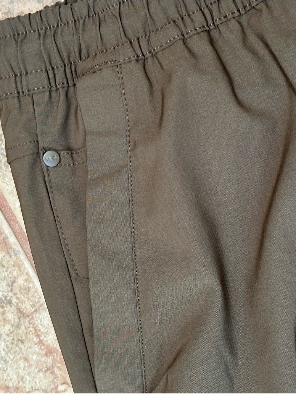 Stone Falcon Brown Cargo Joggers Pants Men's Medium Stretch Nylon Cinch A8-068 - Picture 16 of 16